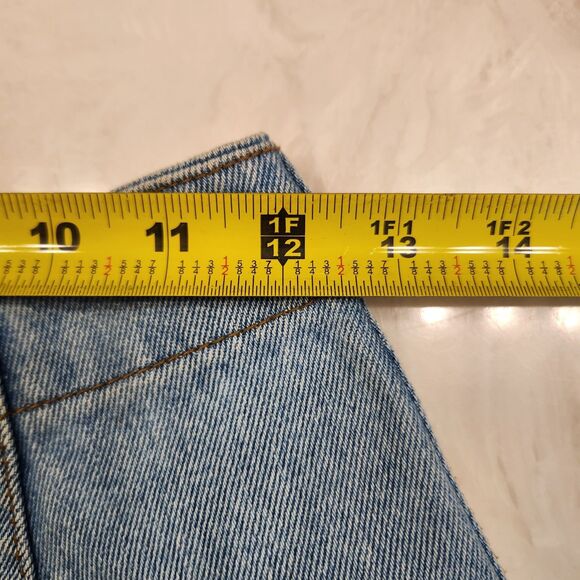 EXP BY EXPRESS Vintage Denim A-Line Button Front Light Wash Mini Skirt Jnrs 1/2 - Picture 5 of 6